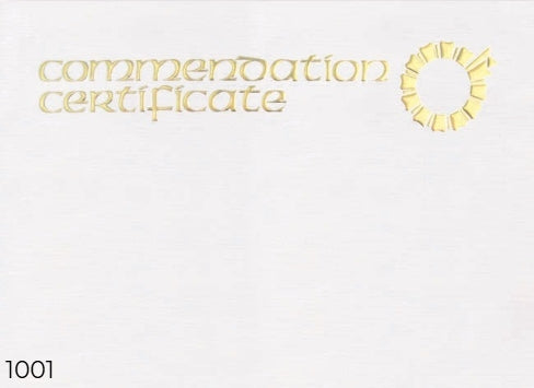 1001 Testamur - Commendation Certificate