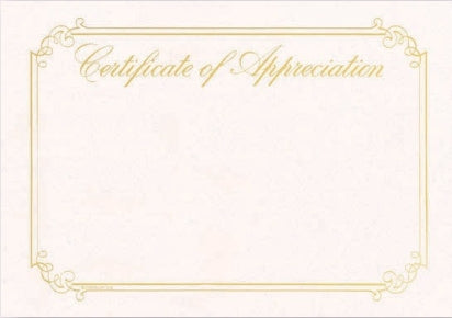 7222 Testamur - Certificate of Appreciation